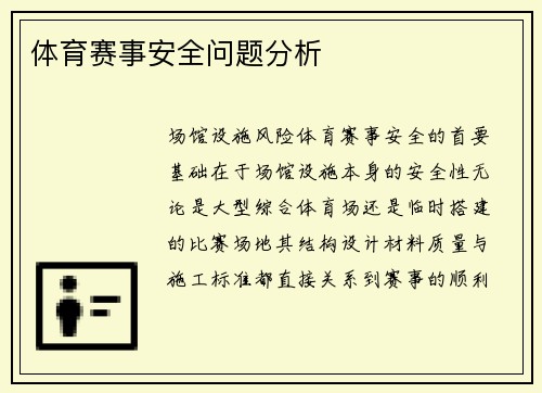 体育赛事安全问题分析